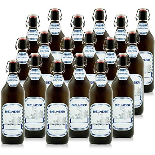 Bielmeier Set 18 Stück Bierflaschen 1 L Bügelverschluss 12 bar Druck geprüft Aufkleber Made in Germany Set aus 3 x B040028 von Bielmeier
