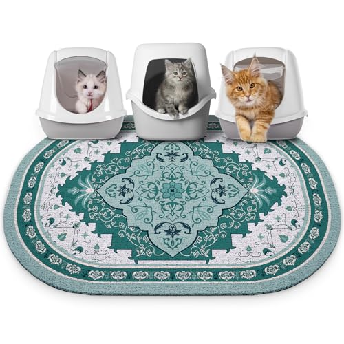 Bienbee Katzenklo Matte, 101,6 x 76,2 cm, Jumbo-Größe, Katzentoilette, Teppich mit rutschfester Unterseite, leicht zu reinigen, Zubehör für den Innenbereich, Kätzchen-Boden, Grün, XL Bienbee Katzenklo Matte, 101,6 x 76,2 cm, Jumbo-Größe, Katzentoilette, Teppich mit rutschfester Unterseite, leicht zu reinigen, Zubehör für den Innenbereich, Kätzchen-Boden, Grün, XL von Bienbee