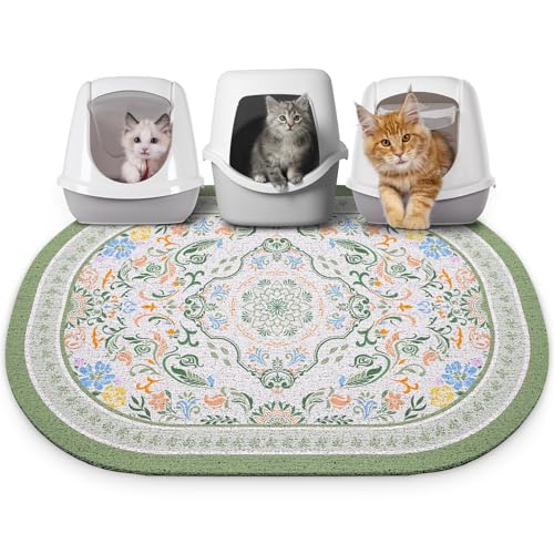 Bienbee Katzenklo Matte, Jumbo-Größe, 101,6 x 76,2 cm, Jumbo-Katzen-Matte mit rutschfester Unterseite, leicht zu reinigen, Katzenzubehör, Essentials für den Innenbereich, Kätzchen-Boden, Bohnengrün Bienbee Katzenklo Matte, Jumbo-Größe, 101,6 x 76,2 cm, Jumbo-Katzen-Matte mit rutschfester Unterseite, leicht zu reinigen, Katzenzubehör, Essentials für den Innenbereich, Kätzchen-Boden, Bohnengrün von Bienbee