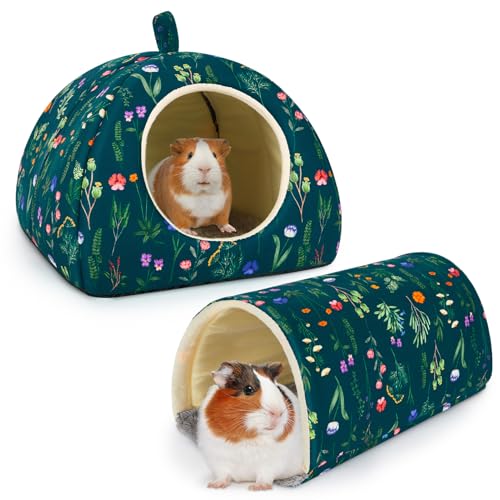 Bienbee Meerschweinchen-Versteck Waschbares Kaninchenbett mit Meerschweinchentunnel, 2 Stück, Meerschweinchen-Spielzeug-Set, Hasenversteck Käfigzubehör für Hamster, Frettchen, Kaninchen, Kaninchen Bienbee Meerschweinchen-Versteck Waschbares Kaninchenbett mit Meerschweinchentunnel, 2 Stück, Meerschweinchen-Spielzeug-Set, Hasenversteck Käfigzubehör für Hamster, Frettchen, Kaninchen, Kaninchen von Bienbee