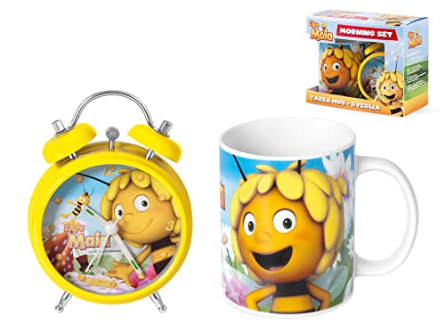 Disney Ape Maia Wecker mit Tasse, Porzellan/Kunststoff, Vielfarbig, 2 Stück von HOME