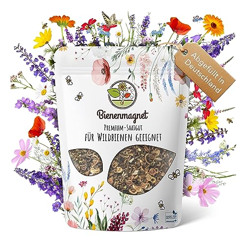500g Premium Wildblumensamen für eine bunte Blumenwiese - Farbenfrohe & nektarreiche Blumensamen Mischung für Bienen & Schmetterlinge (inkl. GRATIS eBook) von Bienenmagnet