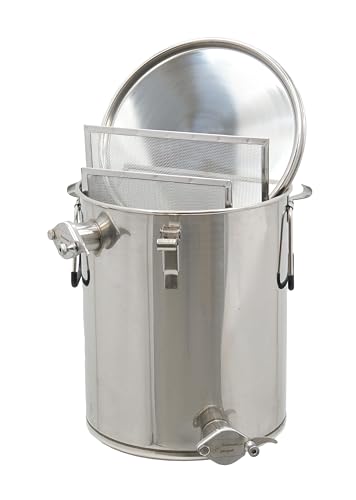 Abfüll und Siebkübel aus Edelstahl Abfüllkübel und Filterkübel 30kg 35Kg mit Horizontalen Sieben von Bienenwagner