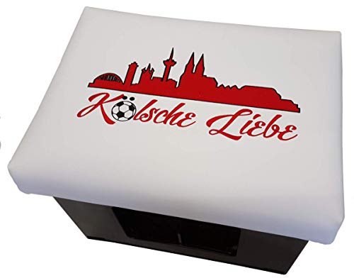 BierEx Kölsche Liebe Bierkastensitz Bierkastenhocker Bierkisten Bierkasten Sitz Sitzkissen Hocker Polster Aufsatz Sitzauflage Bank Kissen Sprüche Getränkekiste ( Städte: Skyline Köln ) von BierEx