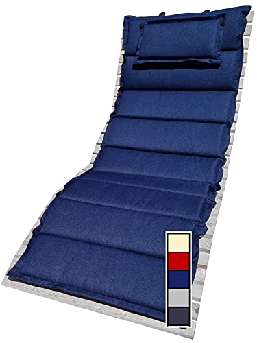 BierEx XXL Auflage Polster Kissen Sitzkissen mit Kopfkissen für Waldsofa Himmelsliege Relaxliege Saunaliege (blau, Standard schmal) von BierEx