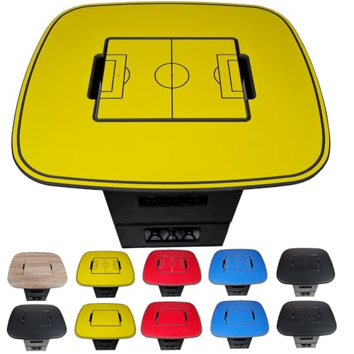 Black Friday Premium Bierkastenaufsatz Bierkisten Tisch Bierkasten Stehtisch Bierkisten Aufsatz Bistrotisch Partytisch Fanartikel Fussball (Gelb + Spielfeld) von BierEx
