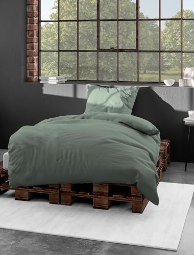Bierbaum Bettwäsche 3899, Mako-Satin, 100% Baumwolle, Designed in Germany, grün 32, 240 x 220 + 2X 40 x 80 cm Bierbaum Bettwäsche 3899, Mako-Satin, 100% Baumwolle, Designed in Germany, grün 32, 240 x 220 + 2X 40 x 80 cm von Bierbaum