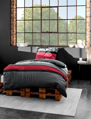 Bierbaum Bettwäsche 4757, Mako-Satin, Designed in Germany, rot 63, 135x200 + 80x80 cm Bierbaum Bettwäsche 4757, Mako-Satin, Designed in Germany, rot 63, 135x200 + 80x80 cm von Bierbaum