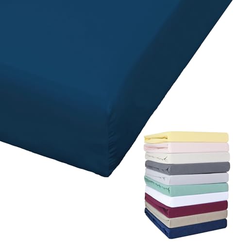 Bierbaum Jersey Spannbettlaken 27cm Steghöhe 90x190-100x200 / 140-160x200 / 180-200x200 cm Grau Gelb Weiß Grün Blau, Farbe:Blau, Größe:100x200cm Spannbettlaken Bierbaum Jersey Spannbettlaken 27cm Steghöhe 90x190-100x200 / 140-160x200 / 180-200x200 cm Grau Gelb Weiß Grün Blau, Farbe:Blau, Größe:100x200cm Spannbettlaken von Bierbaum