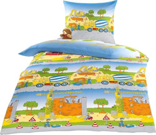 Bierbaum Kinder Bettwäsche Baustelle Baufahrzeuge 2325 Renforce 80 x 80 135 x 200 cm Bierbaum Kinder Bettwäsche Baustelle Baufahrzeuge 2325 Renforce 80 x 80 135 x 200 cm von Bierbaum