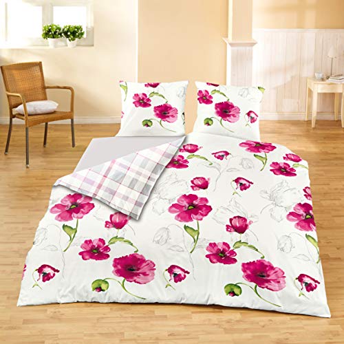 Bierbaum Bettwäsche 6404, Mako-Satin, Hergestellt in Deutschland, pink 01, 200x220 + 2x 80x80 cm, für das Doppelbett von Bierbaum