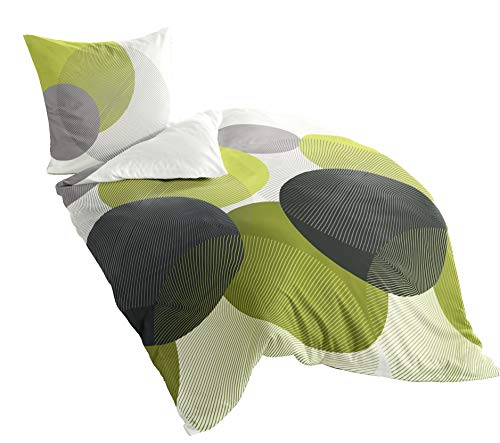 Bierbaum Bettwäsche 6155, Mako-Satin, Designed in Germany, kiwi 06, 200x200 + 2x80x80 cm, fürs Doppelbett von Bierbaum