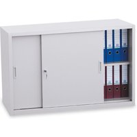 Werkstatt-Schiebetürschrank BASIC, 2 OH, HxBxT 750 x 1.200 x 450 mm, Böden lichtgrau von Basic