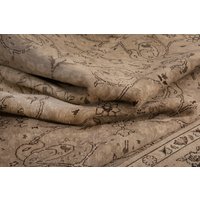 10x13 Vintage Teppich, Beige Oushak Übergroßer Wohnzimmer Esszimmer Antiker Teppich von BievRugs