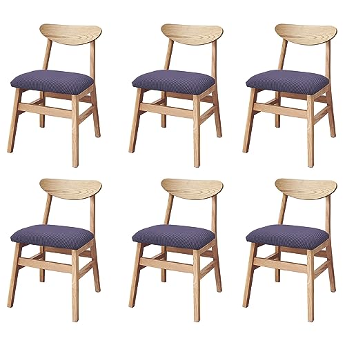 Bieyaet Stuhlhussen 1er/2er/4er/6er Set, Stuhlbezug Sitzfläche, Stretch Bezug für Stühle Sitzbezüge für Esszimmer/Hotel/Zeremonie/Bankett/Küche (Grau Violett,6er Set) von Bieyaet
