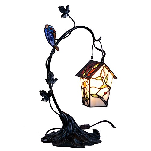 Bieye L30617 21 Zoll Vogelhaus Tiffany-Stil Glasmalerei Schreibtischlampe von Bieye