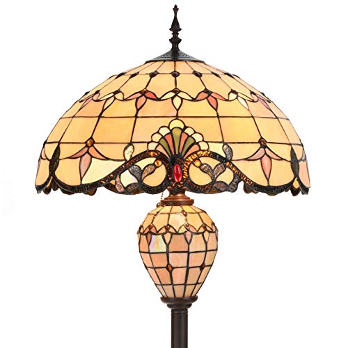 Bieye L30803 Stehlampe aus Buntglas im Barock-Tiffany-Stil mit doppelter Beleuchtung für die Inneneinrichtung, 64 Zoll hoch von Bieye