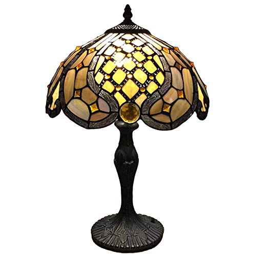 Bieye L30817 Barocke Messing-Kugelkette-Tischlampe im Tiffany-Stil, Buntglas-Tischlampe für Bauernhaus-Wohnzimmer-Heimdekoration von Bieye