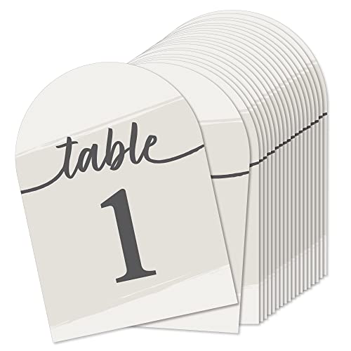 Big Dot of Happiness Champagner-Tischnummernkarten, doppelseitig, 12,7 x 17,8 cm, Hochzeitsempfang, Party, Event, Premium-Karton, Tischnummern 1-20 von Big Dot of Happiness