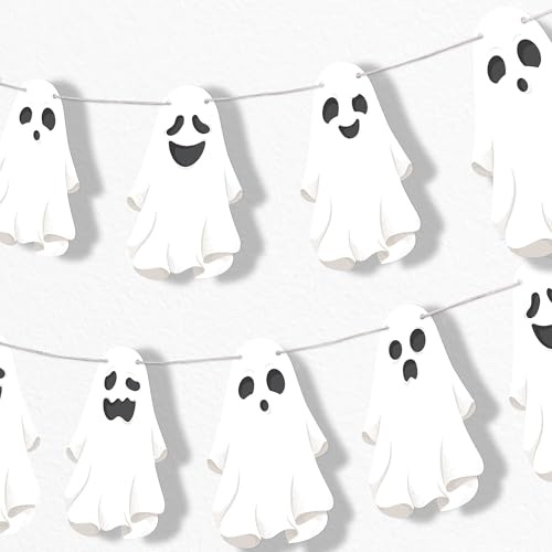 Big Dot of Happiness Gruselige Geistergirlande, Banner, Halloween-Party-Dekorationen, Hintergrund, 9 m Schnur, 15 Papier-Geisterformen Big Dot of Happiness Gruselige Geistergirlande, Banner, Halloween-Party-Dekorationen, Hintergrund, 9 m Schnur, 15 Papier-Geisterformen von Big Dot of Happiness
