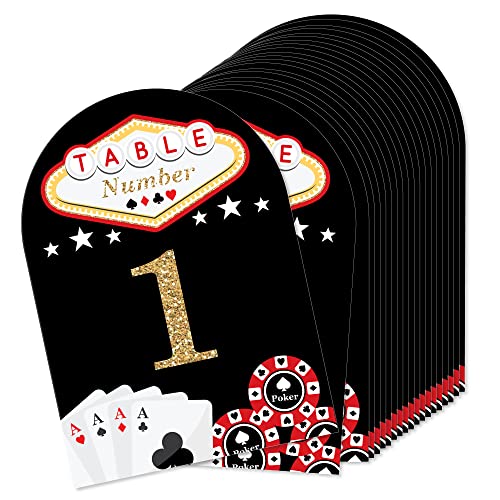 Big Dot of Happiness Las Vegas – Casino Party doppelseitige 12,7 x 17,8 cm Karten – Tischnummern – 1-20 von Big Dot of Happiness