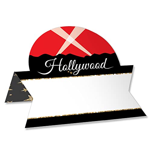 Big Dot of Happiness Red Carpet Hollywood – Filmnacht, Partyzelt, Buffetkarten – Tischsets mit Namensschildern – 24 Stück von Big Dot of Happiness