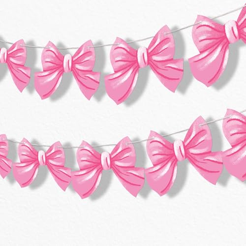 Big Dot of Happiness Rosa Schleife Girlande Banner, Knoten binden Junggesellinnenabschied Dekor oder Kokette Geburtstag, 9 m lange Schnur, 15 doppelseitige rosa Schleifenstücke Big Dot of Happiness Rosa Schleife Girlande Banner, Knoten binden Junggesellinnenabschied Dekor oder Kokette Geburtstag, 9 m lange Schnur, 15 doppelseitige rosa Schleifenstücke von Big Dot of Happiness