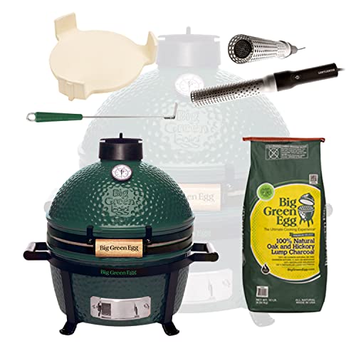 Big Green Egg MiniMax Keramikgrill EGGtastischer Starter Deal mit Grill Zubehör Mini Kamado mit Kohle, ConvEGGtor, Ascheschieber und Looftlighter Artikelnummer AMXHD3 von Big Green Egg