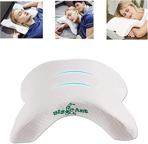 Big Ant Memory Foam Kissen Nackenkissen Bogen U-förmig Nackenstützkissen Weiche Schlafkissen Kopfkissen für Schutz der Hand und Nacken, Kopf Schutzkissen Rückpralldruckkissen mit Abnehmbarem Bezug von Big Hippo