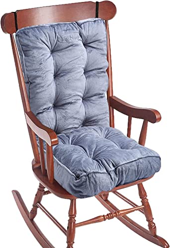 Big Hippo Schaukelstuhl Sitzauflage mit 8cm Dicke, Hochlehner Auflage mit Bändern, Universell Stuhlkissen für Hochlehner Niedriglehner Gartenstuhl - Grau Big Hippo Schaukelstuhl Sitzauflage mit 8cm Dicke, Hochlehner Auflage mit Bändern, Universell Stuhlkissen für Hochlehner Niedriglehner Gartenstuhl - Grau von Big Hippo