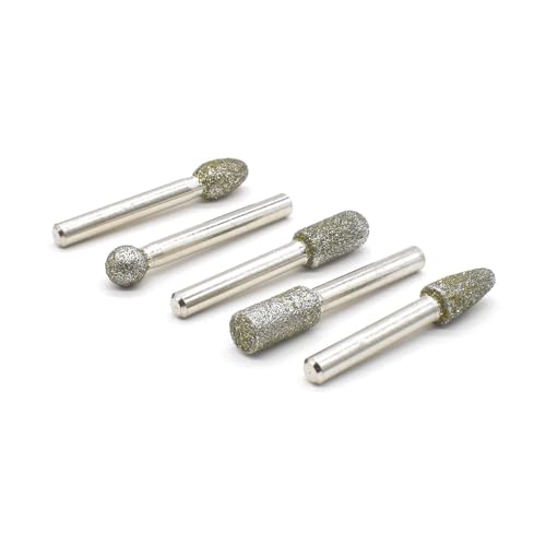 Big Horn WINGENROTH 19391 5 Diamant-Frässtifte-Set – 1/10,2 cm Schaft, Körnung 50 – Grobe von Big Horn