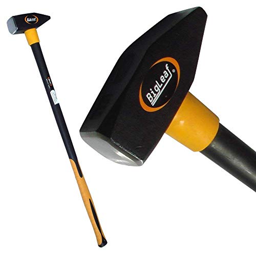 4000 g Hammer 4 Kg Vorschlaghammer Lang Fiberglas DIN 1042 zum Eintreiben von Holzpfählen oder Abbrucharbeiten von BigLeaf