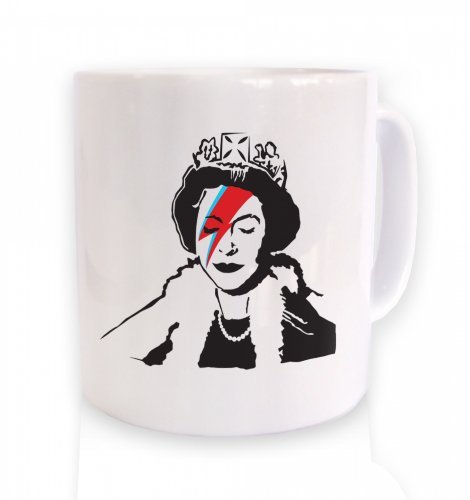 Lizzy Sternenstaub (Die Königin trifft Bowie) Mug Tasse (Standardgröße Tasse) von Big Mouth Clothing