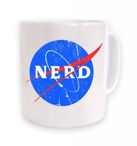 Nerd NASA logo Tasse (Standard Size Mug/weiß) von Big Mouth Clothing