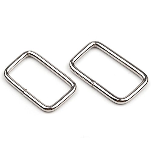 BIG-SAM - 5 Taschenschlaufen | 13x25mm | vierkantig | silberfarben, goldfarben oder in Messing | Zur einfachen Befestigung von Taschengriffen (Silber) von BIG-SAM