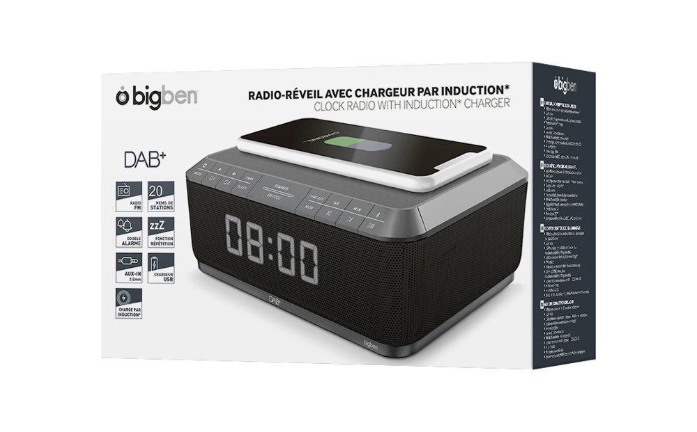 BigBen Radiowecker Radiowecker RR140 DAB+ Qi-Charger USB Ladeanschluss schwarz AU367607 von BigBen