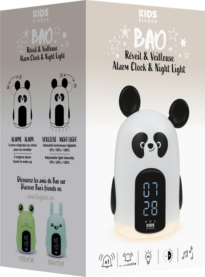 BigBen Wecker Kids Wecker und Nachtlicht HELLO Panda dimmbares Display AU387018 von BigBen