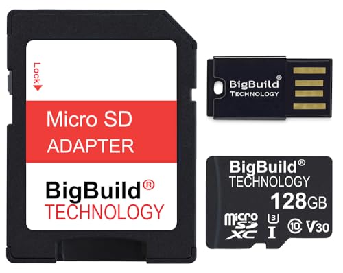 BigBuild Technology 128 GB ultraschnelle 100 MB/s U3 Micro SDXC-Speicherkarte für DJI Osmo Action 3 Aktionskamera von BigBuild Technology