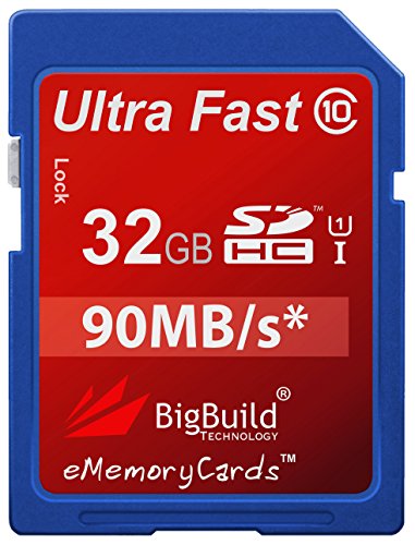 BigBuild Technology 32GB Ultra-schnell 80MB/s SD SDHC Speicherkarte fürNikon D5200 Kamera von BigBuild Technology