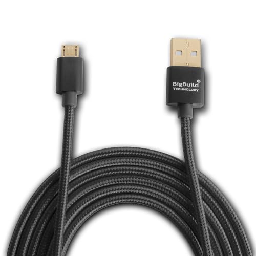 BigBuild Technology SCHWARZ 2 Meter Gold-USB-Kabel für Blackview A50, A55, A55 Pro, A70, A70 Pro, A80s, BV4900, BV4900 Pro, BV4900s Mobile von BigBuild Technology