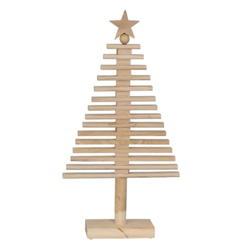 BigBuy Christmas Natürlicher Weihnachtsbaum Paulonia Holz 42 x 12 x 82 cm von BigBuy Christmas