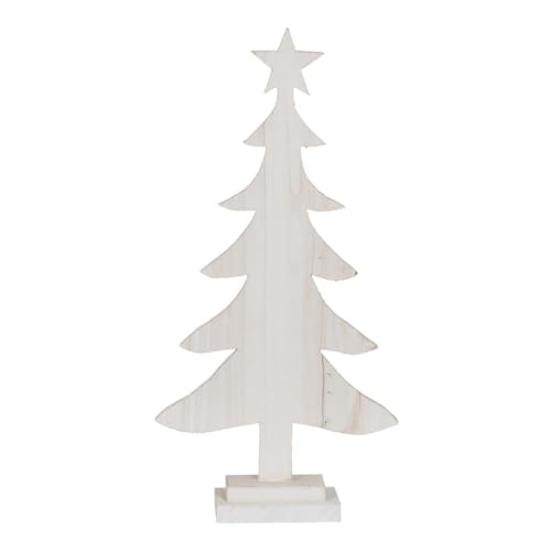 BigBuy Christmas Weihnachtsbaum weiß Paulonia Holz 40 x 2 x 80 cm von BigBuy Christmas