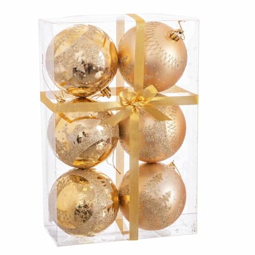 BigBuy Christmas Weihnachtskugeln Gold Kunststoff Hirsch 8 x 8 x 8 cm (6 Stück) von BigBuy Christmas