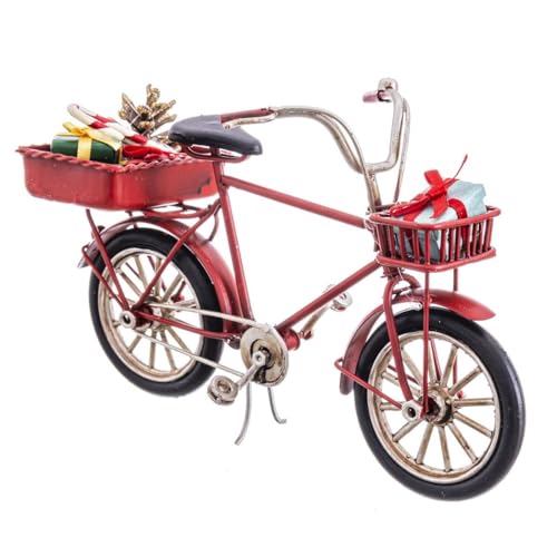 BigBuy Christmas Weihnachtsschmuck rot Mehrfarbig Metall Fahrrad 16 x 6,5 x 9,5 cm von BigBuy Christmas