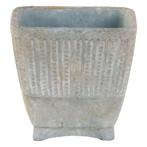 BigBuy Garden Blumentopf, Zementgrau, 19,5 x 19,5 x 19 cm von BigBuy Garden