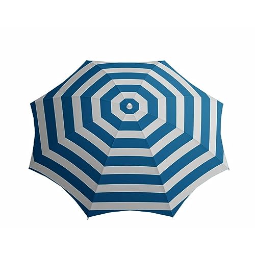 BigBuy Garden Sonnenschirm, gestreift, Weiß/Blau, Ø 220 cm, Weiß/Blau, Estándar, Bohemien von BigBuy Garden