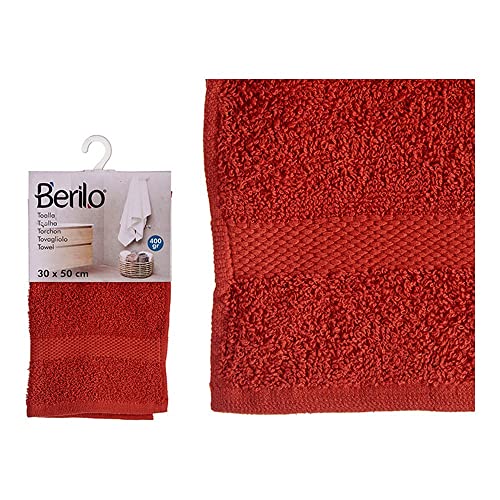 BigBuy Home Badetuch aus Polyester, Baumwolle, Farbe: Ziegel, Größe: 50 x 90 cm von BigBuy Home