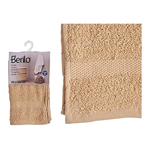 BigBuy Home Badetuch aus Polyester, cremefarbene Baumwolle, Größe 50 x 90 cm von BigBuy Home