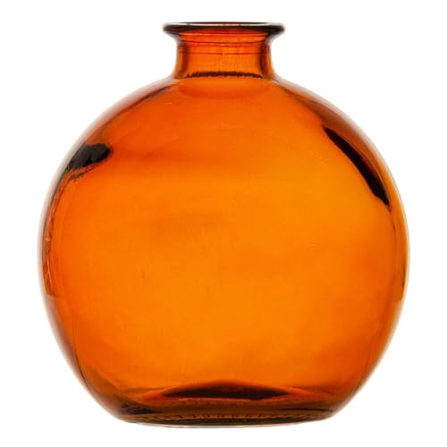 BigBuy Home Amber Vase aus recyceltem Glas, 16 x 16 x 18 cm von BigBuy Home