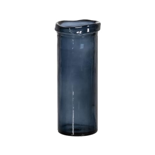 BigBuy Home Blaue Vase aus recyceltem Glas, 12 x 12 x 28 cm von BigBuy Home